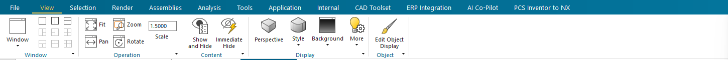 The AI Co-Pilot ribbon tab in Siemens NX